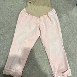 Maternity mid calf jeans. Belly support
